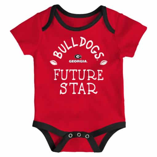 Georgia Bulldogs Baby 3 Pack Future Star Onesie Creeper Set - Image 2