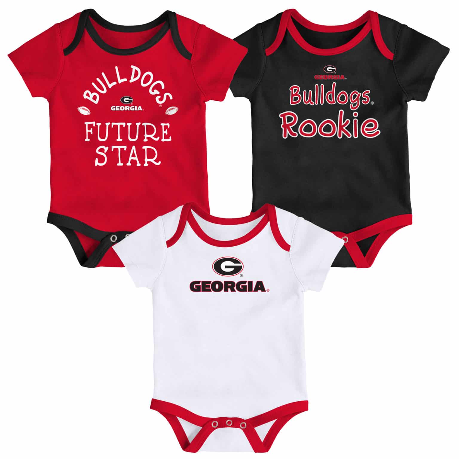 Bulldogs Baby 3 Pack Future Star Onesie Creeper Set Detroit