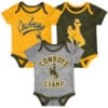 Wyoming Cowboys Baby 3 Piece Champ Onesie Creeper Set