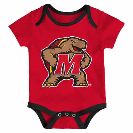 Maryland Terrapins Baby 3 Pack Champ Onesie Creeper Set - Image 2