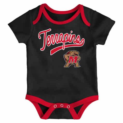 Maryland Terrapins Baby 3 Pack Champ Onesie Creeper Set - Image 3