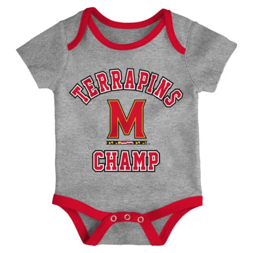 Maryland Terrapins Baby 3 Pack Champ Onesie Creeper Set - Image 4