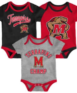 Maryland Terrapins Baby 3 Pack Champ Onesie Creeper Set