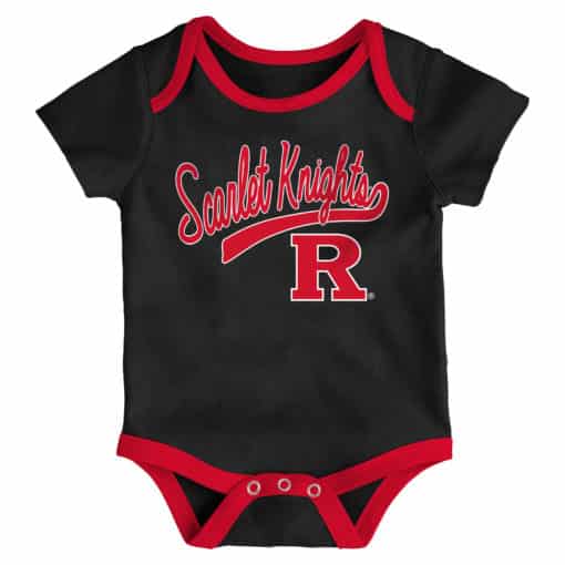 Rutgers Scarlet Knights Baby 3 Piece Champ Onesie Creeper Set - Image 3