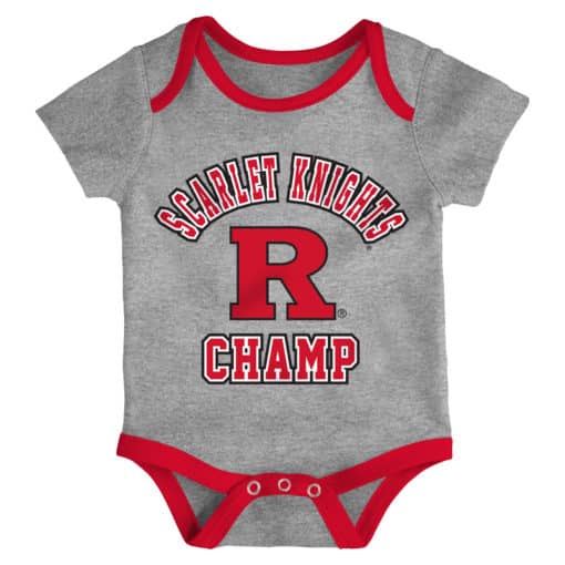 Rutgers Scarlet Knights Baby 3 Piece Champ Onesie Creeper Set - Image 4