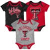 Texas Tech Red Raiders Baby 3 Pack Champ Onesie Creeper Set