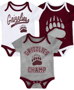 Montana Grizzlies Baby 3 Pack Champ Onesie Creeper Set
