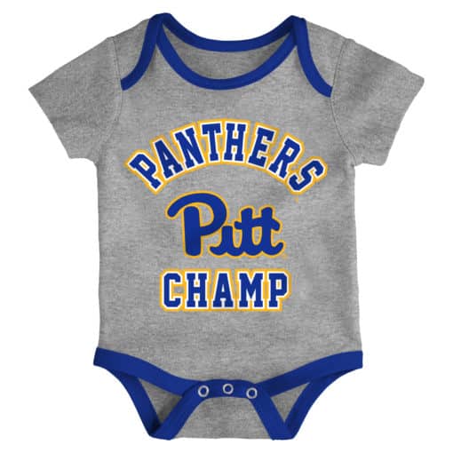 Pittsburgh Pitt Panthers Baby 3 Pack Champ Onesie Creeper Set - Image 4
