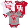 Houston Cougars Baby 3 Piece Champ Onesie Creeper Set