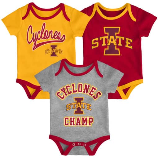 Iowa State Cyclones Baby 3 Piece Champ Onesie Creeper Set