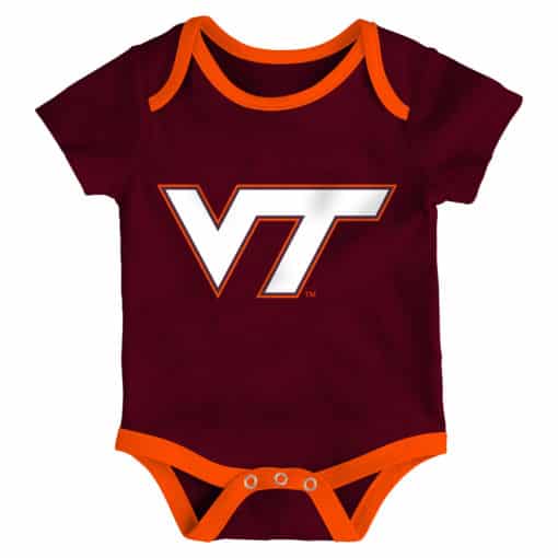 Virginia Tech Hokies Baby 3 Pack Champ Onesie Creeper Set - Image 2
