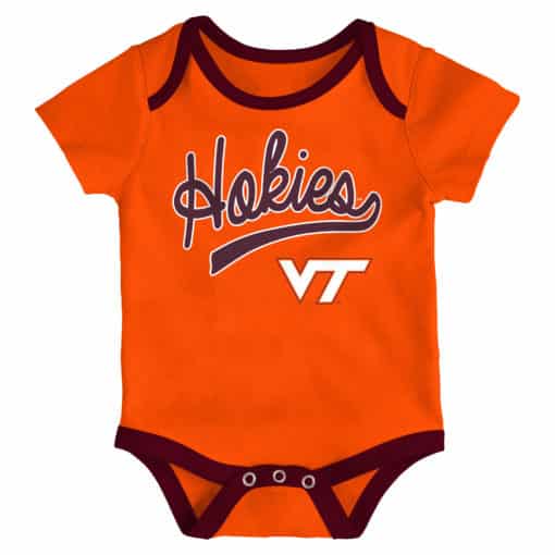 Virginia Tech Hokies Baby 3 Pack Champ Onesie Creeper Set - Image 3