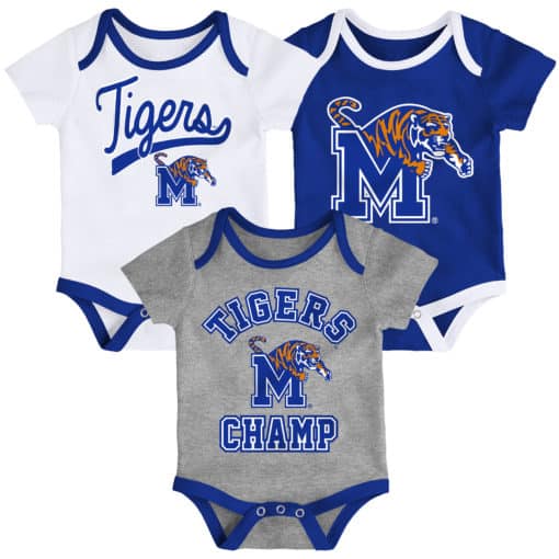 Memphis Tigers Baby 3 Piece Champ Onesie Creeper Set