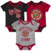 Louisiana Ragin Cajuns 3 Pack Champ Onesie Creeper Set