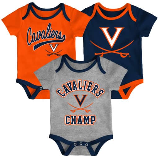 Virginia Cavaliers Baby 3 Piece Champ Onesie Creeper Set