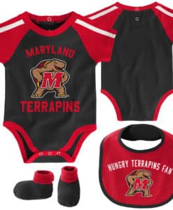 Maryland Terrapins Baby Black 3 Piece Creeper Set