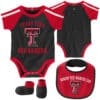 Texas Tech Red Raiders Baby Black 3 Piece Creeper Set