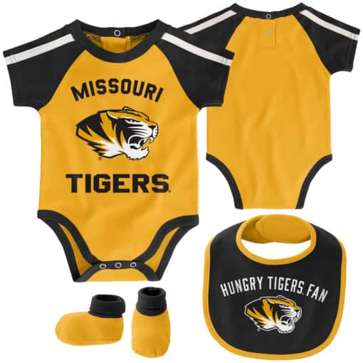 Missouri Tigers Baby Gold 3 Piece Creeper Set