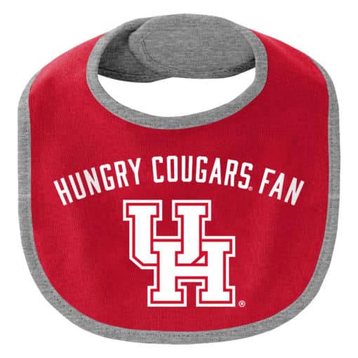 Houston Cougars Baby Gray Red 3 Piece Creeper Set - Image 2