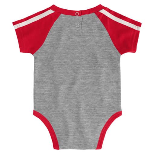 Houston Cougars Baby Gray Red 3 Piece Creeper Set - Image 4