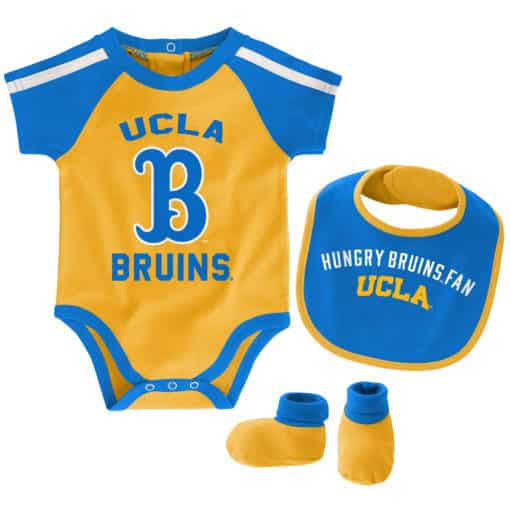 UCLA Bruins Baby Gold Blue 3 Piece Creeper Set - Image 6
