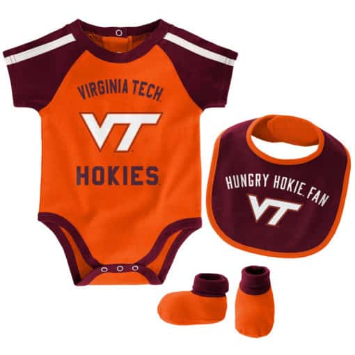 Virginia Tech Hokies Baby Orange 3 Piece Creeper Set - Image 6