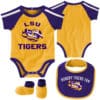 LSU Tigers Baby Gold Purple 3 Piece Creeper Set