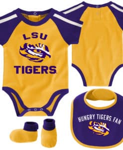 LSU Tigers Baby Gold Purple 3 Piece Creeper Set