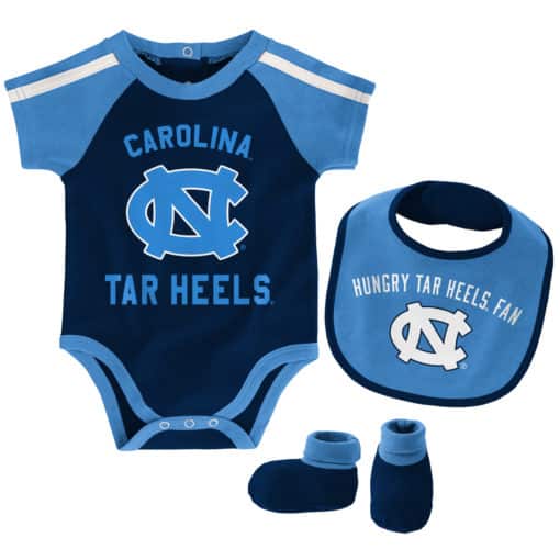 North Carolina Tar Heels Baby Blue 3 Piece Creeper Set - Image 6