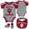 Indiana Hoosiers Baby Gray 3 Piece Creeper Set