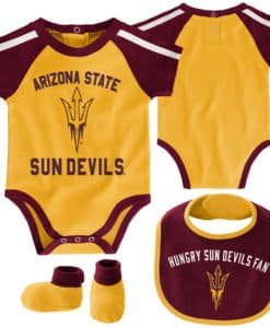 Arizona State Sun Devils Baby Gold Maroon 3 Piece Creeper Set