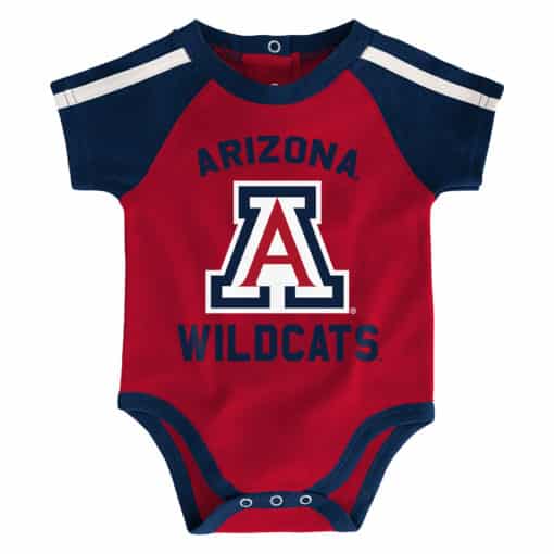 Arizona Wildcats Baby Red Navy 3 Piece Creeper Set - Image 5