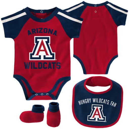 Arizona Wildcats Baby Red Navy 3 Piece Creeper Set