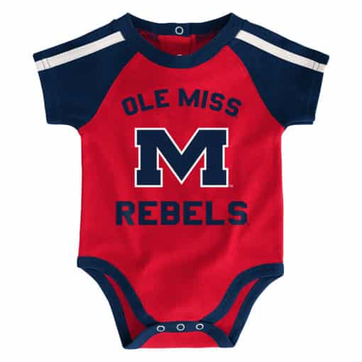 Mississippi Ole Miss Rebels Red Navy 3 Piece Creeper Set - Image 4