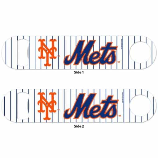 New York Mets White Pinstripe Metal Bottle Opener 2-Sided