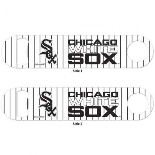 Chicago White Sox White Pinstripe Metal Bottle Opener 2-Sided