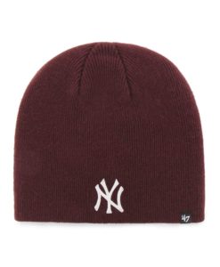 New York Yankees 47 Brand Dark Maroon Raised Beanie Hat