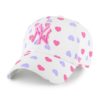 New York Yankees YOUTH Girls 47 Brand Jamboree White Pink Clean Up Adjustable Hat