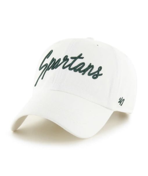 Michigan State Spartans Women's 47 Brand Lyric White Clean Up Adjustable Hat