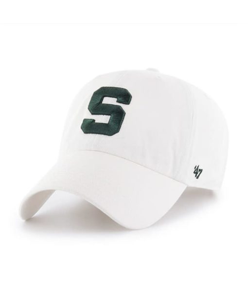 Michigan State Spartans 47 Brand S White Clean Up Adjustable Hat