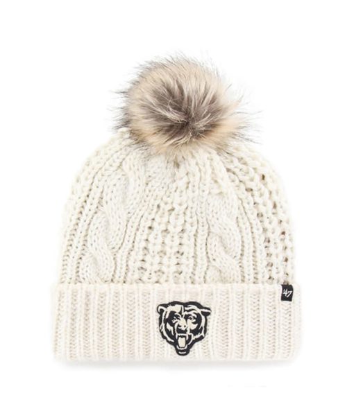 Chicago Bears Women's 47 Brand White Cream Meeko Cuff Knit Hat