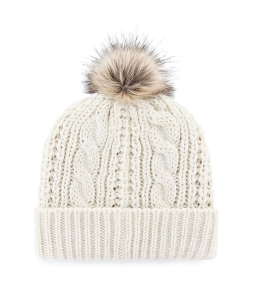Denver Broncos Women's 47 Brand White Cream Meeko Cuff Knit Hat - Image 2