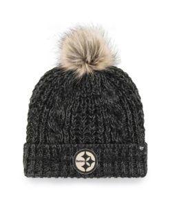 Pittsburgh Steelers Women's 47 Brand Black Meeko Cuff Knit Hat