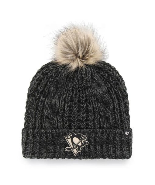 Pittsburgh Penguins Women's 47 Brand Black Meeko Cuff Knit Hat