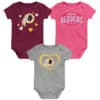 Washington Redskins Baby Girls 3 Piece Onesie Creeper Set