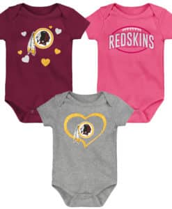 Washington Redskins Baby Girls 3 Piece Onesie Creeper Set