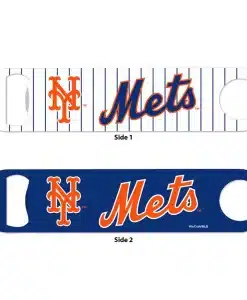 New York Mets White Pinstripe Metal Bottle Opener 2-Sided