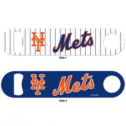 New York Mets White Pinstripe Metal Bottle Opener 2-Sided