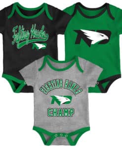 North Dakota Fighting Hawks 3 Pack Champ Onesie Creeper Set