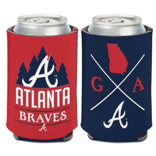 Atlanta Braves 12 oz Blue Red Hipster Can Cooler Holder